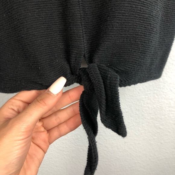 Madewell Texture & Thread Tie Front Tank Top Black - Picture 3 of 8